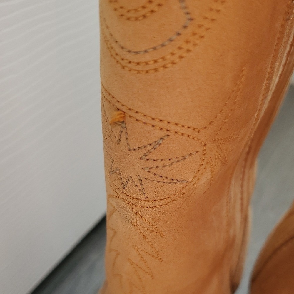 ACME Tan Heeled Boots (SIZE 6M) BOHO/Western/RETRO/Shabby Chic/Summer Vibes - Picture 11 of 11